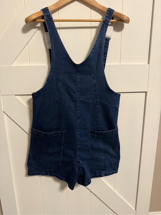 Pants - Denim Short Overalls Dark Blue Women’s Small Adjustable Straps Front Pockets